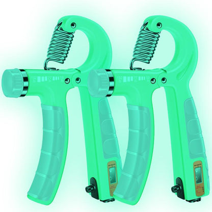 Fitbeast Glow Counting Hand Grip Strengthener Workout Kit, 2 Forearm Grip Adjustable Resistance Hand Gripper, Finger Stretcher, Grip Ring & Stress Relief Grip Ball for Athletes